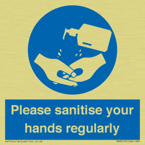 Please sanitise your hands regularly